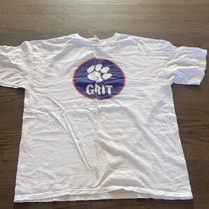 White Grit T-Shirt with Paw Print